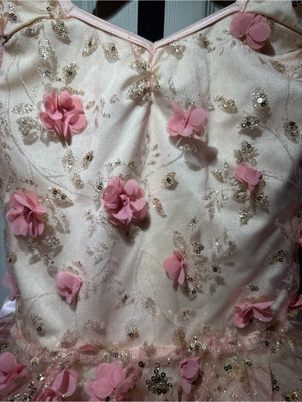 Weissman Pink and Cream Floral Tutu Dance Costume
